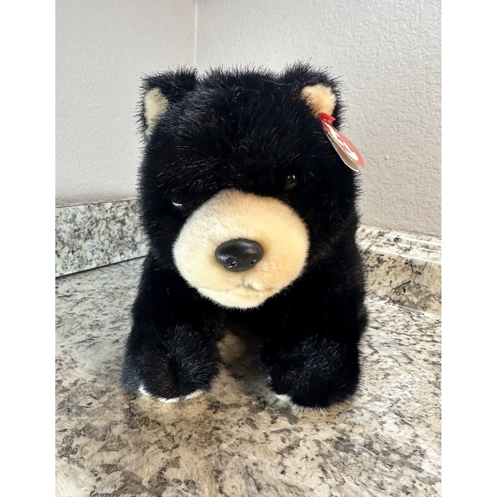Ty 12” Black Bear Plush Forest Collectible NWT